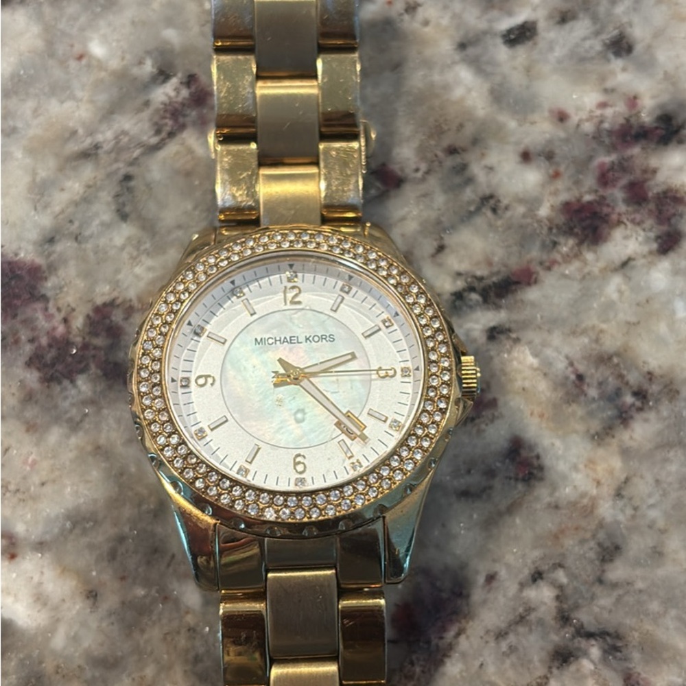 Michael Kors Gold Crystal-Embellished Watch